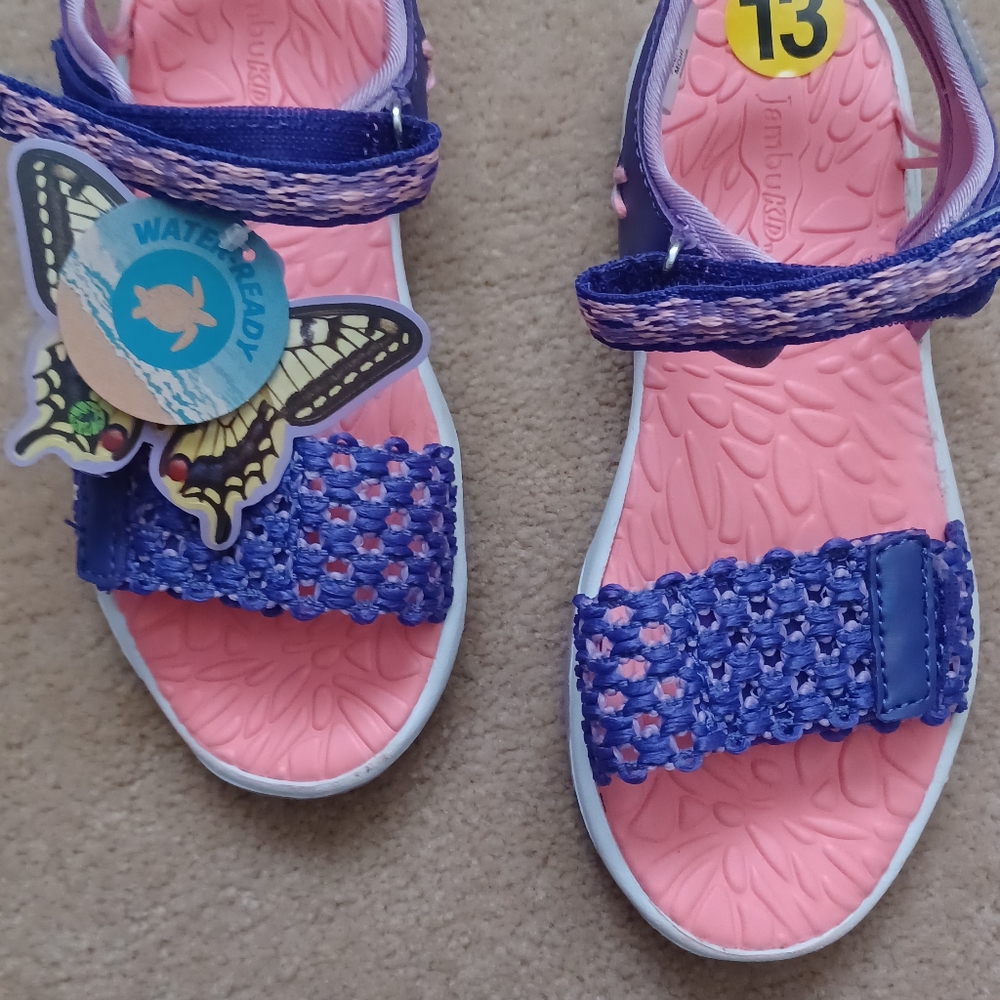 Jambu Kid Pink and Purple Sandal Little Girl Size 13 NWT